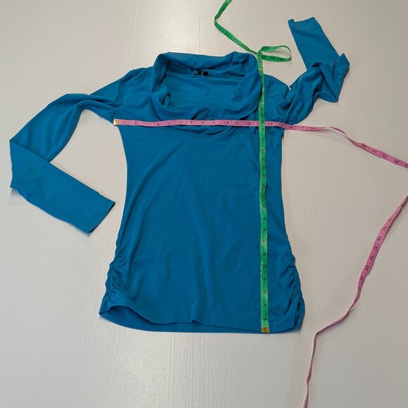 Theory Size Small Mock Turtleneck Top Cerulean - Picture 12 of 13